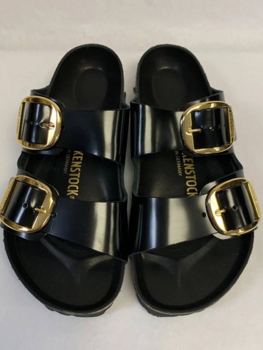 Birkenstock Arizona Big Buckle Black Natural Leather Patent Exquisite Regular